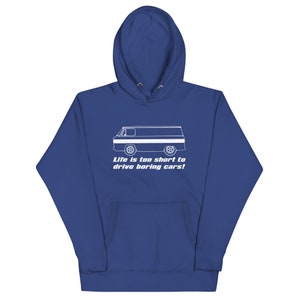 Corvair Corvan Life ist zu kurz, um langweilige Autos Zu fahren Unisex Hoodie Team Royal