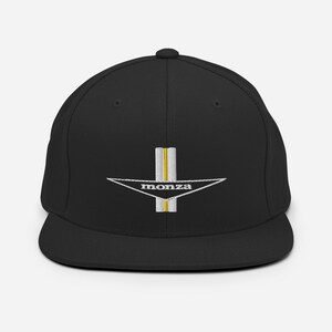 Embroidered Corvair Monza Snapback Hat Black