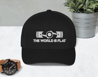The World Is Flat Embroidered Trucker Cap