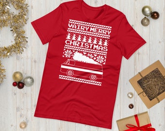 Corvair Corvan Ugly Christmas Sweater Style Camiseta Unisex de Manga Corta