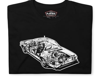 Corvair Geist Zeichnung Kurzärmeliges Unisex T-Shirt