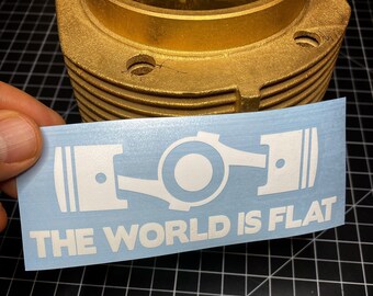 The World is Flat 4.5” breiter Aufkleber