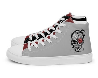 Gothic Sugar Skull Women’s high top canvas shoes