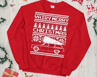 Corvair Lakewood Wagon Lelijke Kerst Trui Stijl Unisex Sweatshirt
