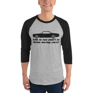 Corvair Life is Too Short to Drive Boring Cars 3/4 sleeve raglan shirt image 2