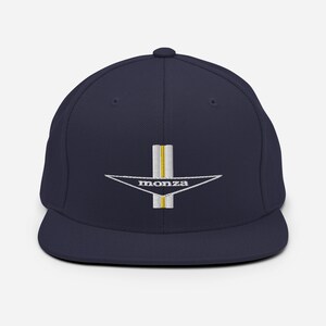 Embroidered Corvair Monza Snapback Hat Navy