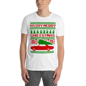 Corvair Late Model Sedan Ugly Christmas Sweater Style Short-Sleeve T-Shirt image 6