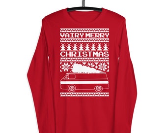 Corvair Corvan Ugly Christmas Sweater Style Unisexe Long Sleeve Tee