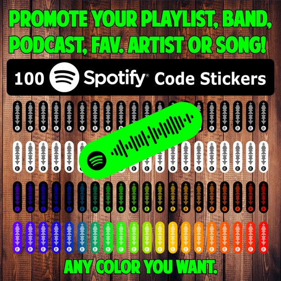 100 CUSTOM Spotify Code Stickers Slaps Etsy