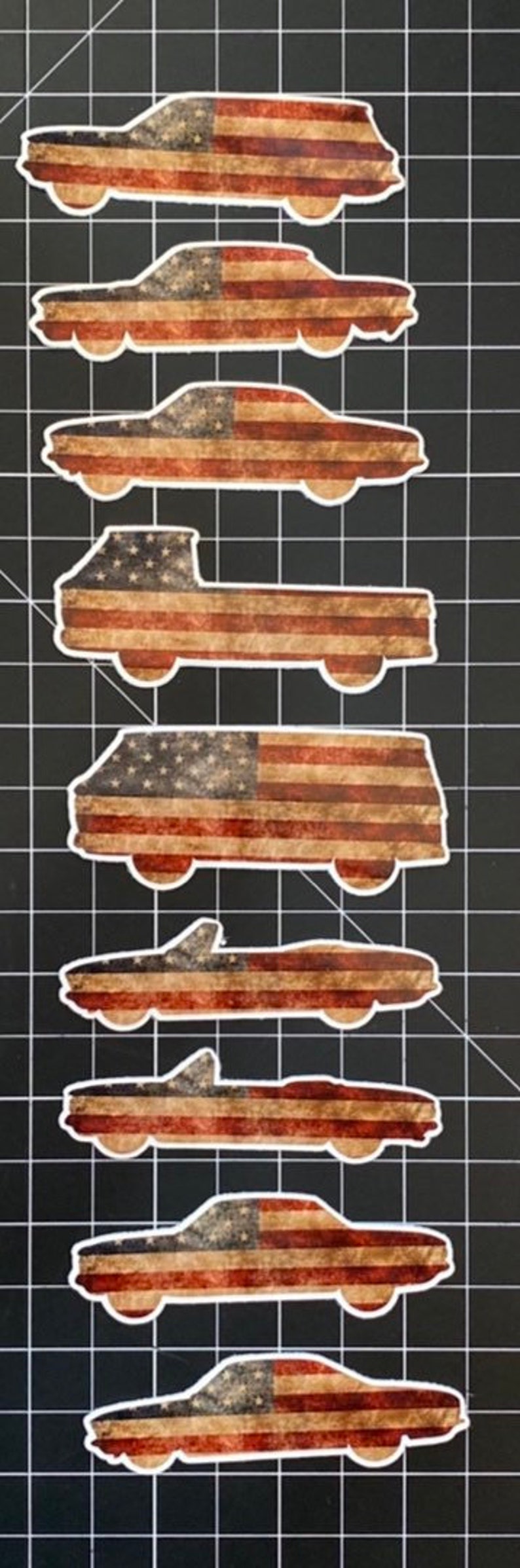 Corvair American Flag Stickers Vintage Flag