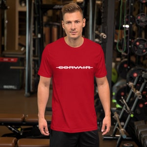 Corvair Script EM Short-Sleeve Unisex T-Shirt Red