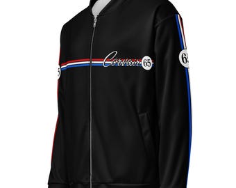 Chaqueta bomber unisex con diseño de carreras de Corvair 1965