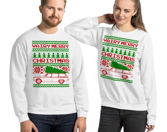 Corvair Lakewood Wagon Ugly Christmas Sweater Style Felpa Unisex