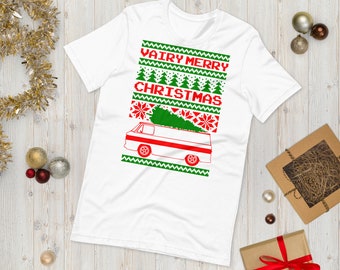 Corvair Corvan Ugly Christmas Sweater Style Short-Sleeve Unisex T-Shirt