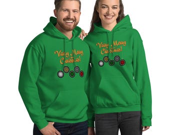 Corvair Vairy Merry Christmas Hubcaps Wheels Tires Hoodie