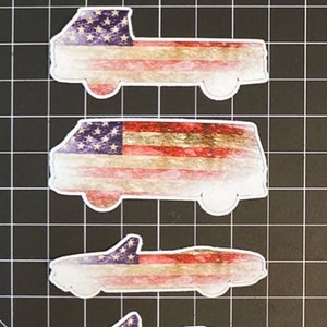 Corvair American Flag Stickers Distressed Flag