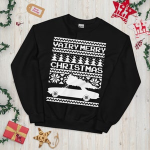 Corvair Late Model Sedan Ugly Christmas Sweater Style Sweatshirt Black