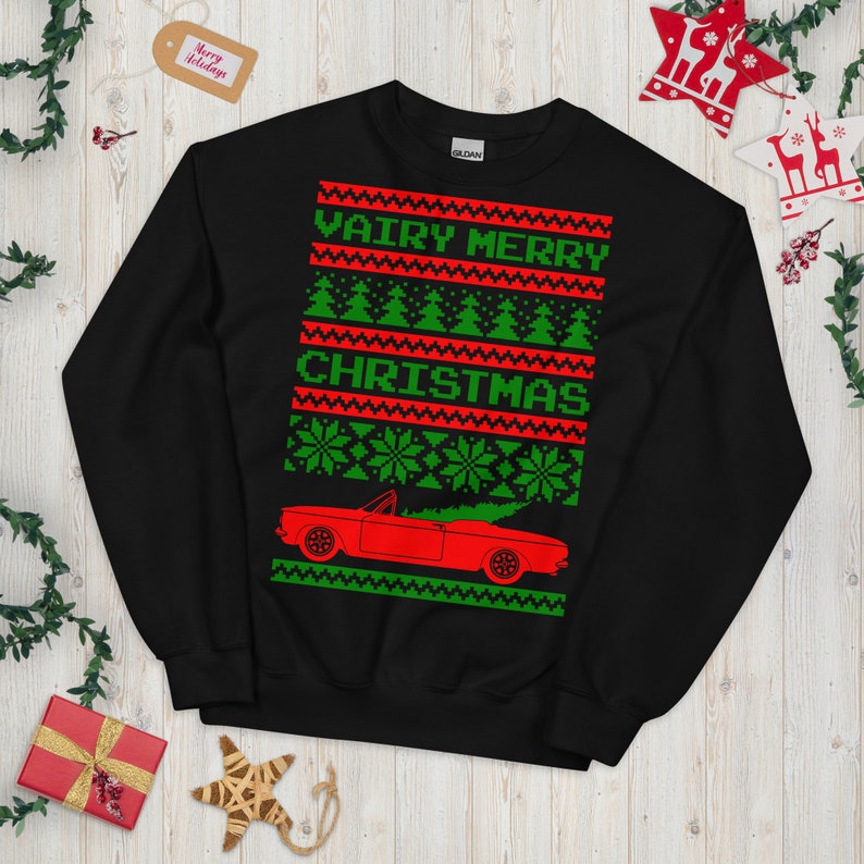 Corvair Ugly Christmas 1962, 1963, 1964 Convertible Unisex Sweatshirt