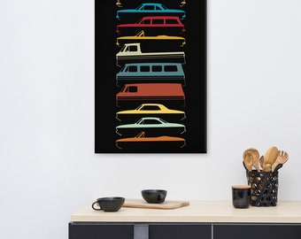 Corvair All Models Silhouettes Canvas