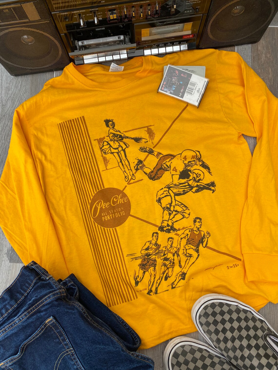 PeeChee Folder GOLD TSHIRT Retro 70's80s Pop Culture Etsy