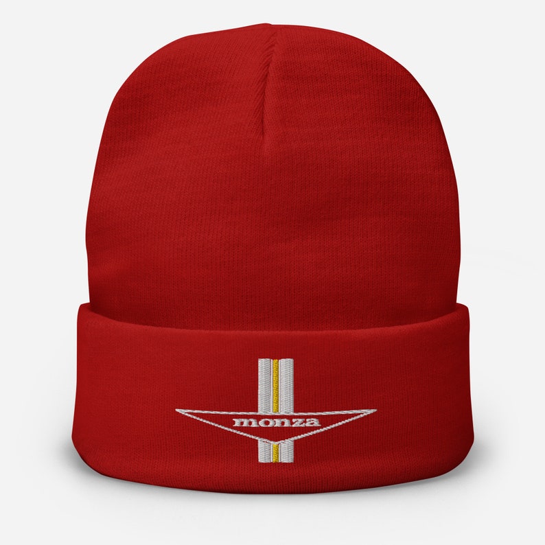 Embroidered Corvair Monza Beanie Red