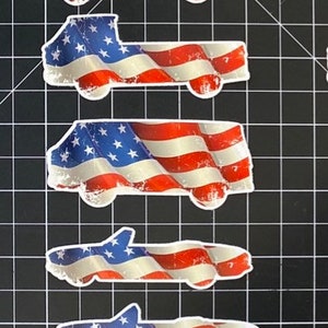 Corvair American Flag Stickers Waving Flag