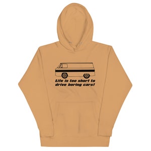 Corvair Corvan Life is Too Short to Drive Boring Cars Unisex Hoodie Khaki