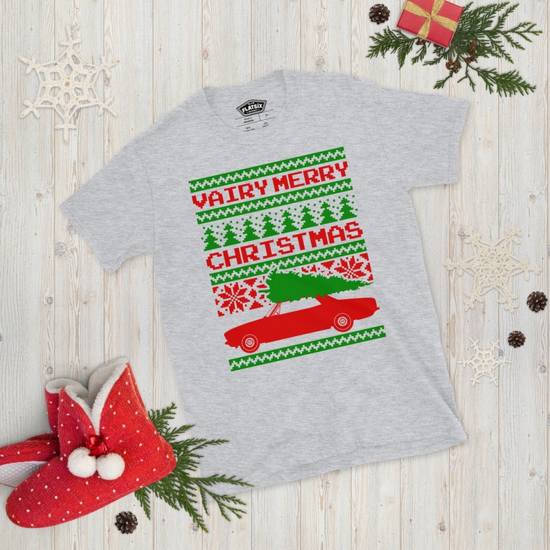 Corvair Late Model Sedan Ugly Christmas Sweater Style Short-Sleeve T-Shirt Sport Grey