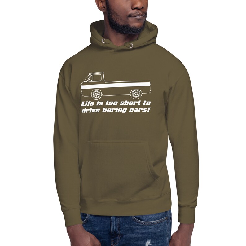 Corvair Rampside Life is Too Short to Drive Boring Cars Unisex Hoodie image 8