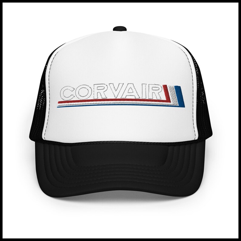 Corvair Embroidered Vintage Foam trucker hat Black / White / Black