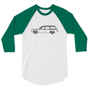 Corvair Lakewood 3/4 sleeve raglan shirt White/Kelly