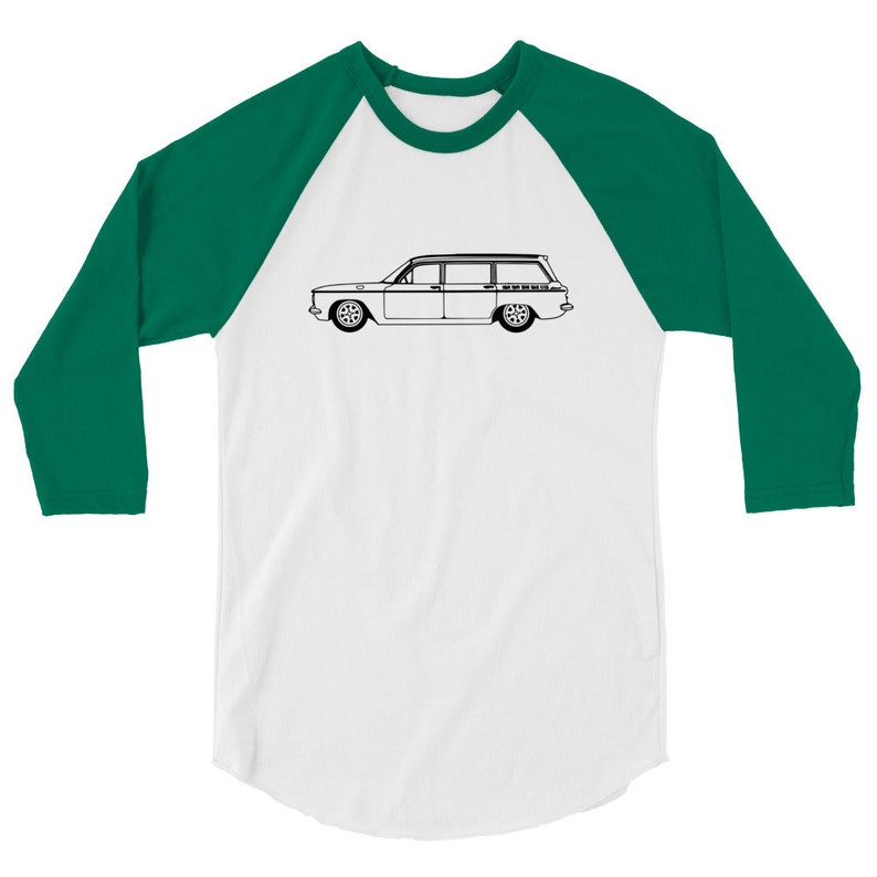 Corvair Lakewood 3/4 sleeve raglan shirt White/Kelly