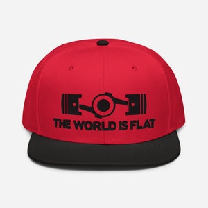 The World Is Flat Embroidered Snapback Hat image 1