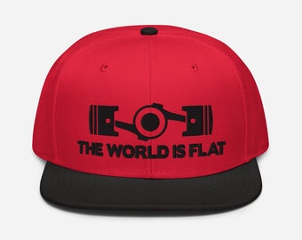 The World Is Flat Embroidered Snapback Hat