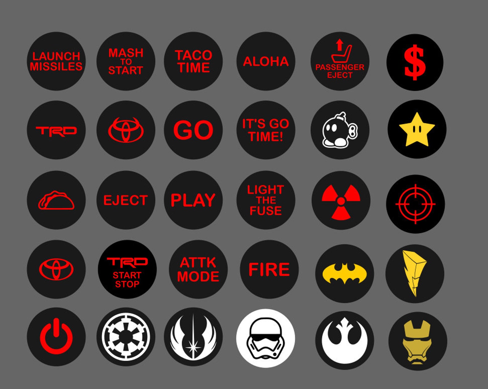 Vehicle Push Button Starter Vinyl Decals . Please See Install Etsy