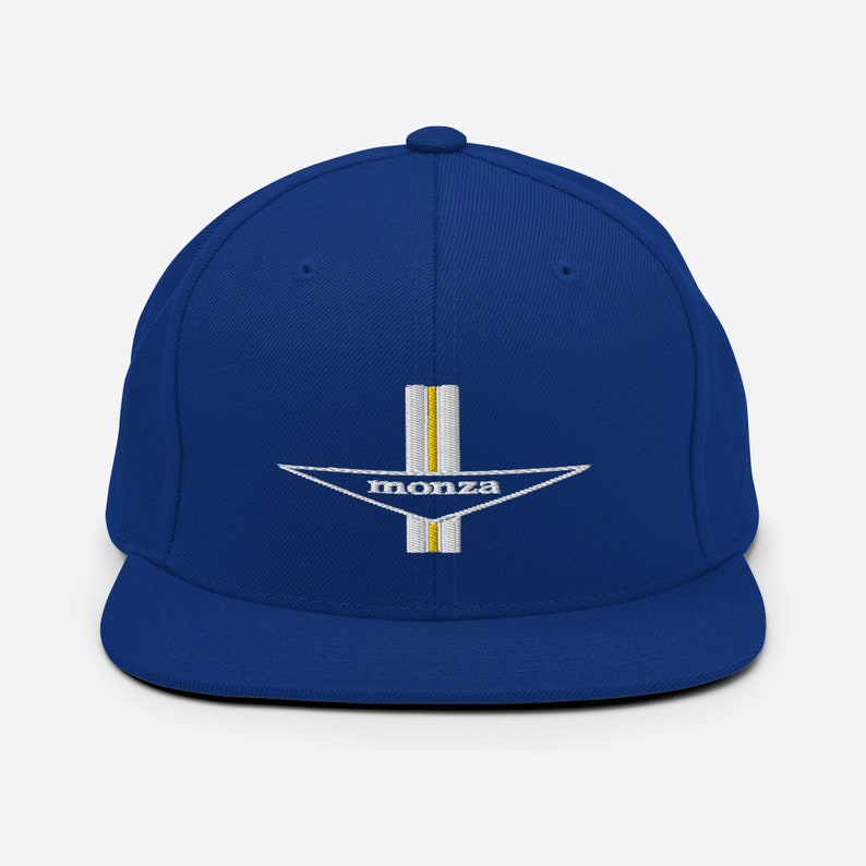 Embroidered Corvair Monza Snapback Hat Royal Blue