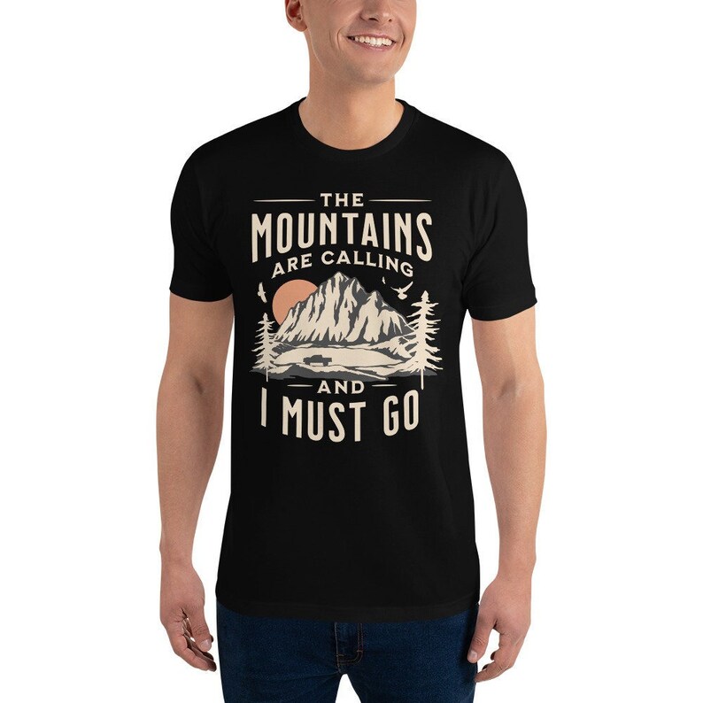 3rd gen Tacoma The Mountains are Calling Black Athletic Fit Short Sleeve T-shirt image 1