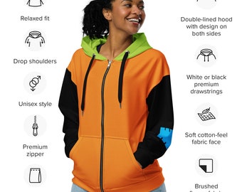 Goofy Inspired Disneybound Unisex zip hoodie