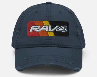 Embroidered RAV4 Distressed Dad Hat