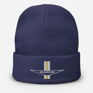 Embroidered Corvair Monza Beanie Navy