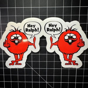 Corvair &quot;Hey Ralph! You’re number one!&quot; Vintage style sticker pair right and left 3” tall