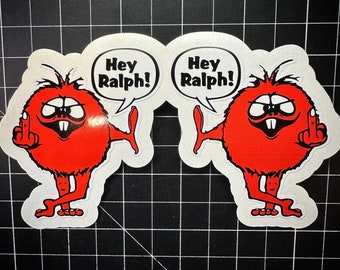 Corvair "Hey Ralph! You’re number one!" Vintage style sticker pair right and left 3” tall