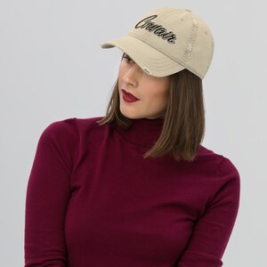 Embroidered Corvair Script Distressed Dad Hat image 4