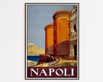 Napoli Vintage Travel Poster 1920: Italian Wall Art Print