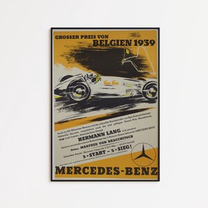 Vintage Car Racing Print: 1939 Belgian Grand Prix Poster