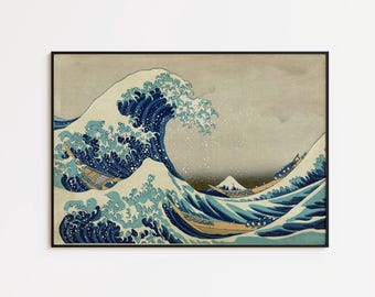 Hokusai Wave 3D Textured Art Print, Kanagawa Oki Nami Ura