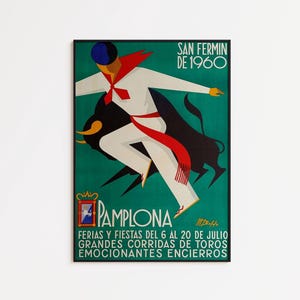 Póster de San Fermín de Pamplona: Lámina de viaje vintage