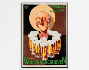 Vintage Beer Advertising Poster: Bar Kitchen Wall Art