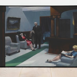 Hotel Lobby by Edward Hopper| Wall Decor Art Poster| Framed Art Print| Art Canvas| Wall Art Print| Poster Print| Art Wall Decor