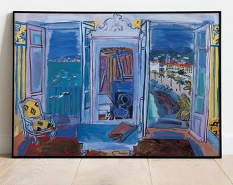 Window Opening on Nice by Raoul Dufy| Wall Decor Art Poster| Framed Art Print| Art Canvas| Wall Art Print| Poster Print